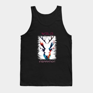 Stag Deer Wild Nature Animal Colors Art Painting Tank Top